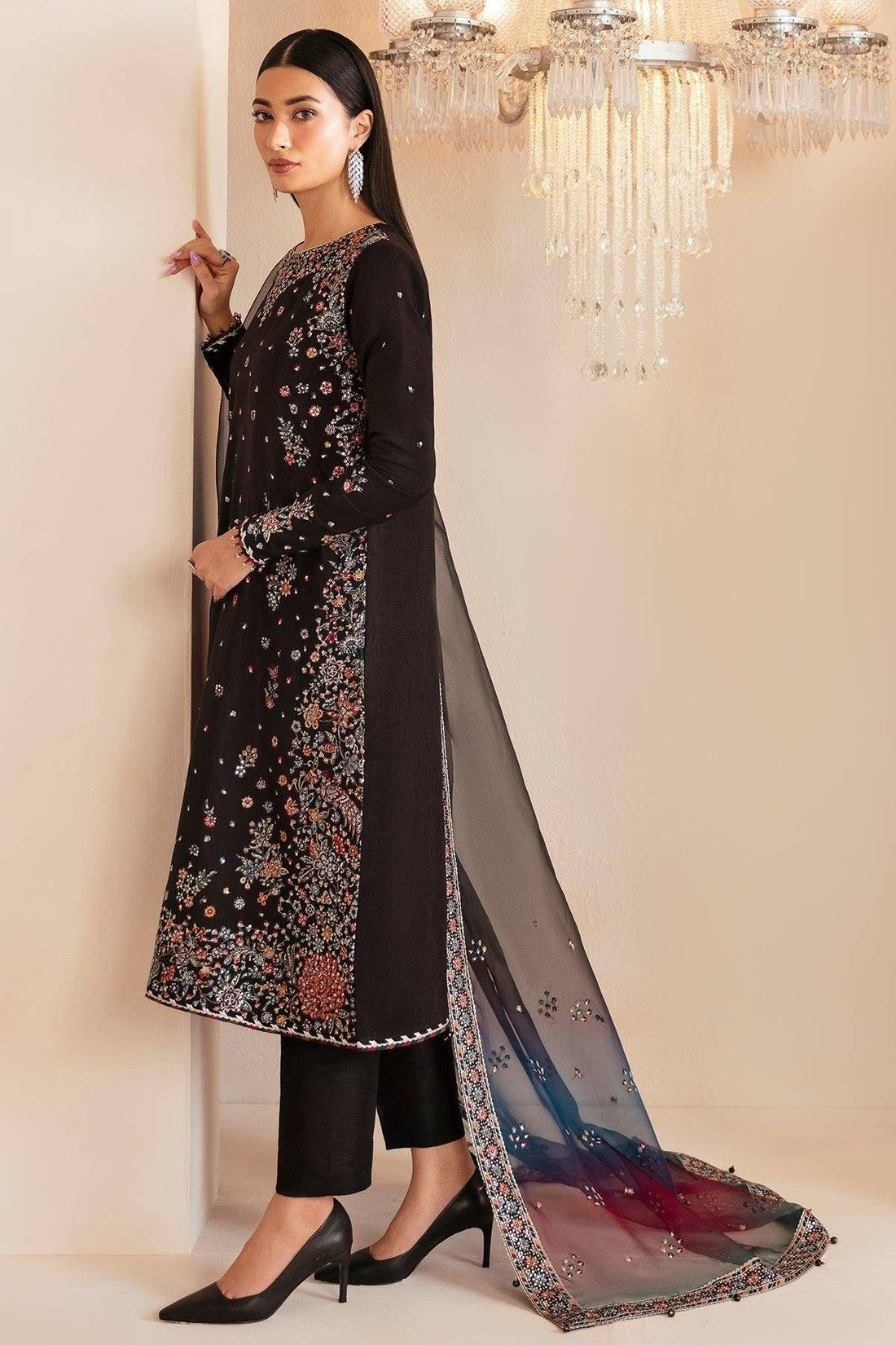 RAW SILK Black Jazmin MULTI