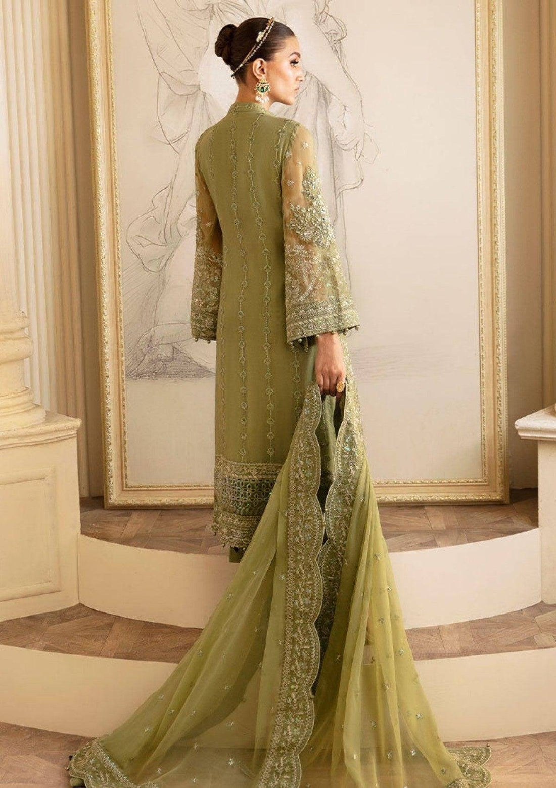 Gulal pistachio green chiffon (Almendra)