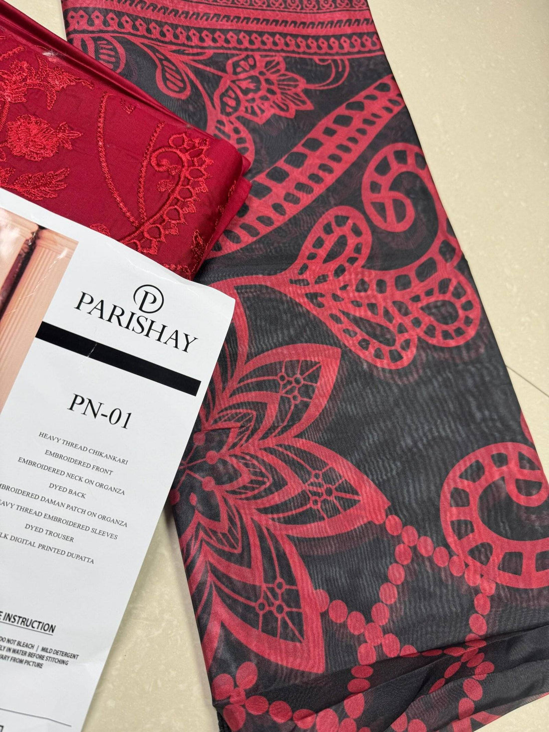 Parishay BAREZE LAWN RED