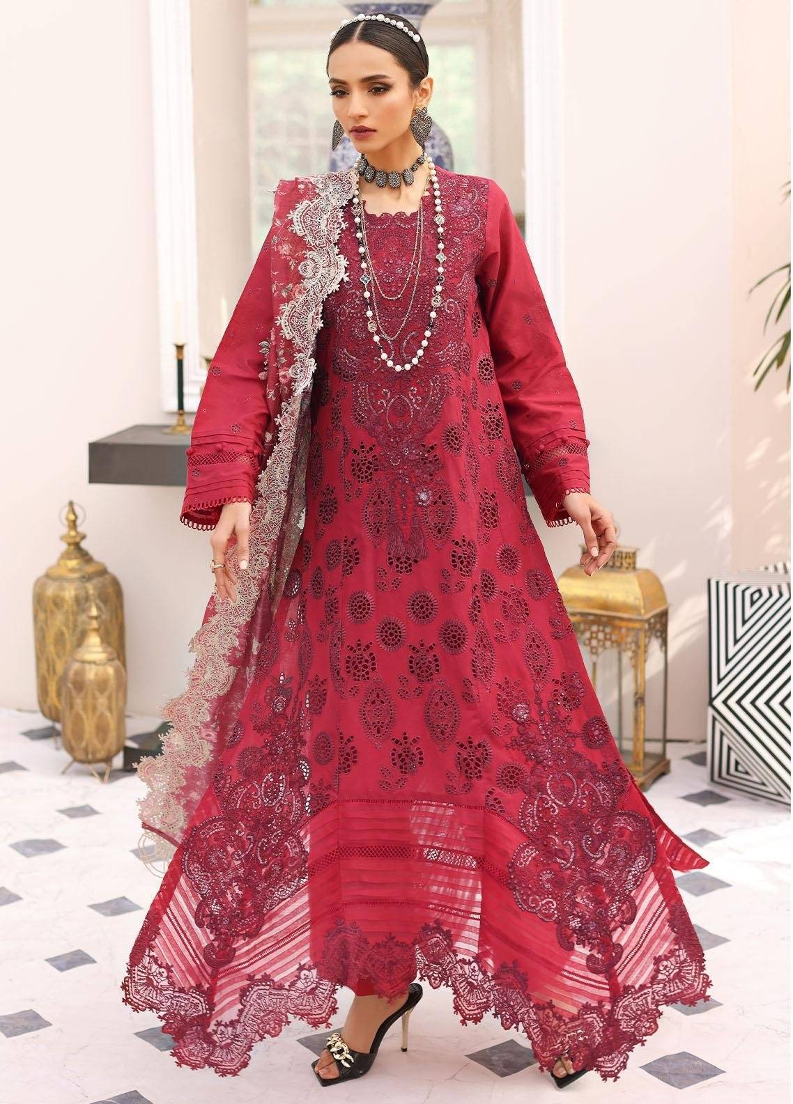 ELAAF PRESTIGE LAWN IN ANARI RED