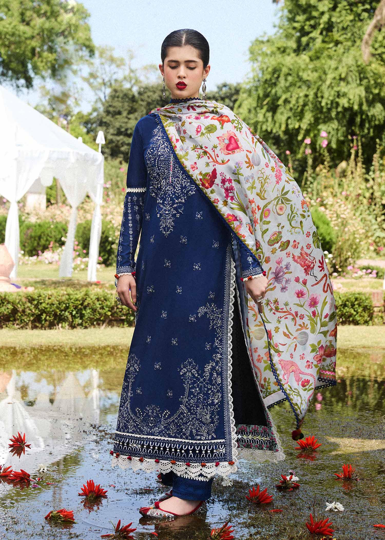 Huusain Rehar Lawn cyan
