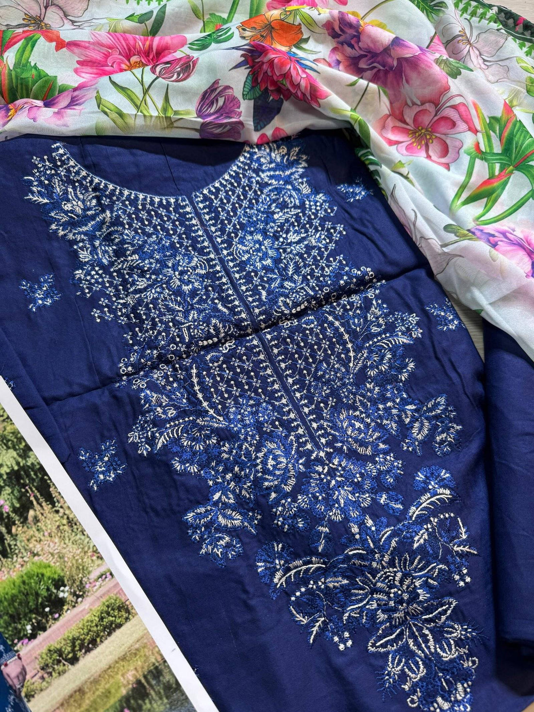 Huusain Rehar Lawn cyan