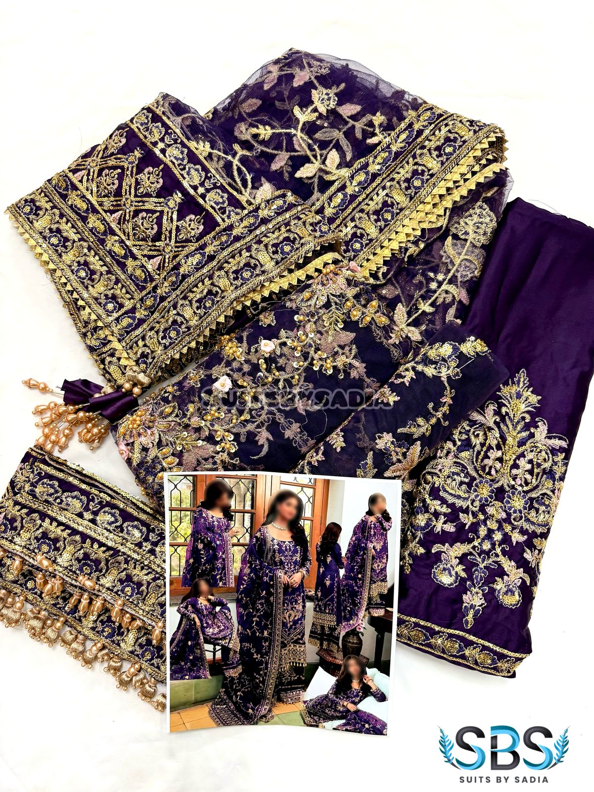 FAIZA SAQLAIN PURPLE TOP