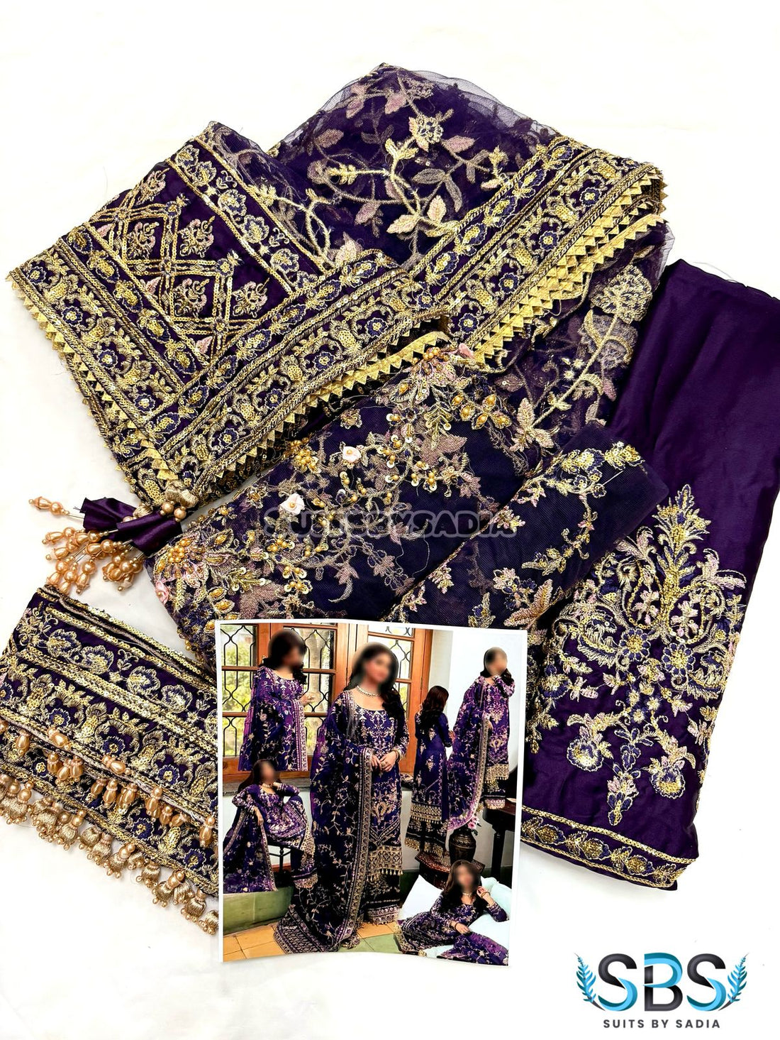 FAIZA SAQLAIN PURPLE TOP