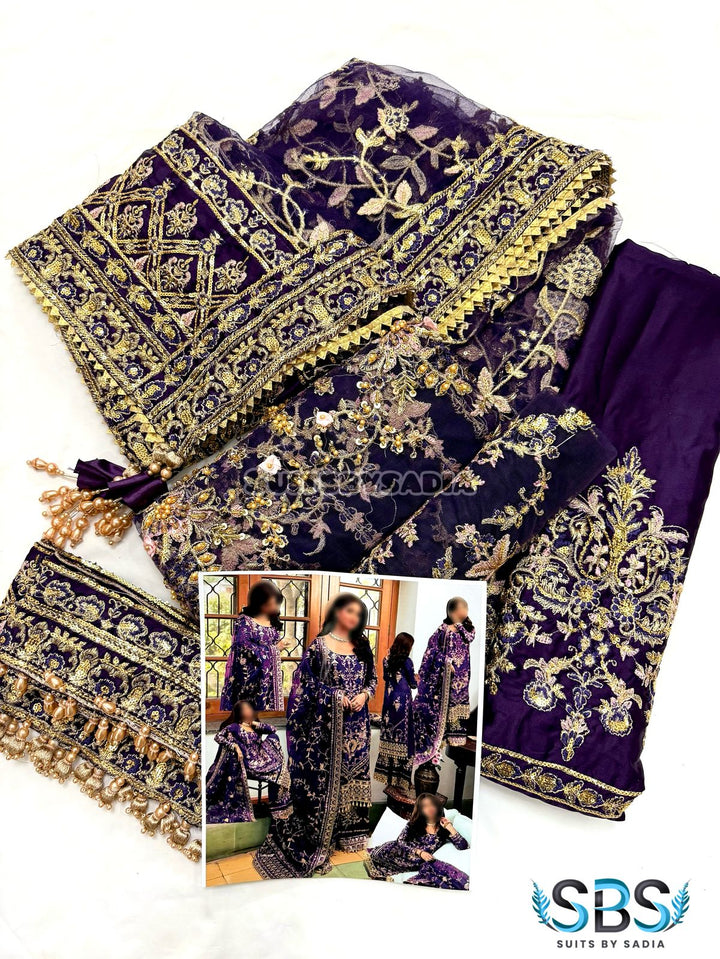 FAIZA SAQLAIN PURPLE TOP