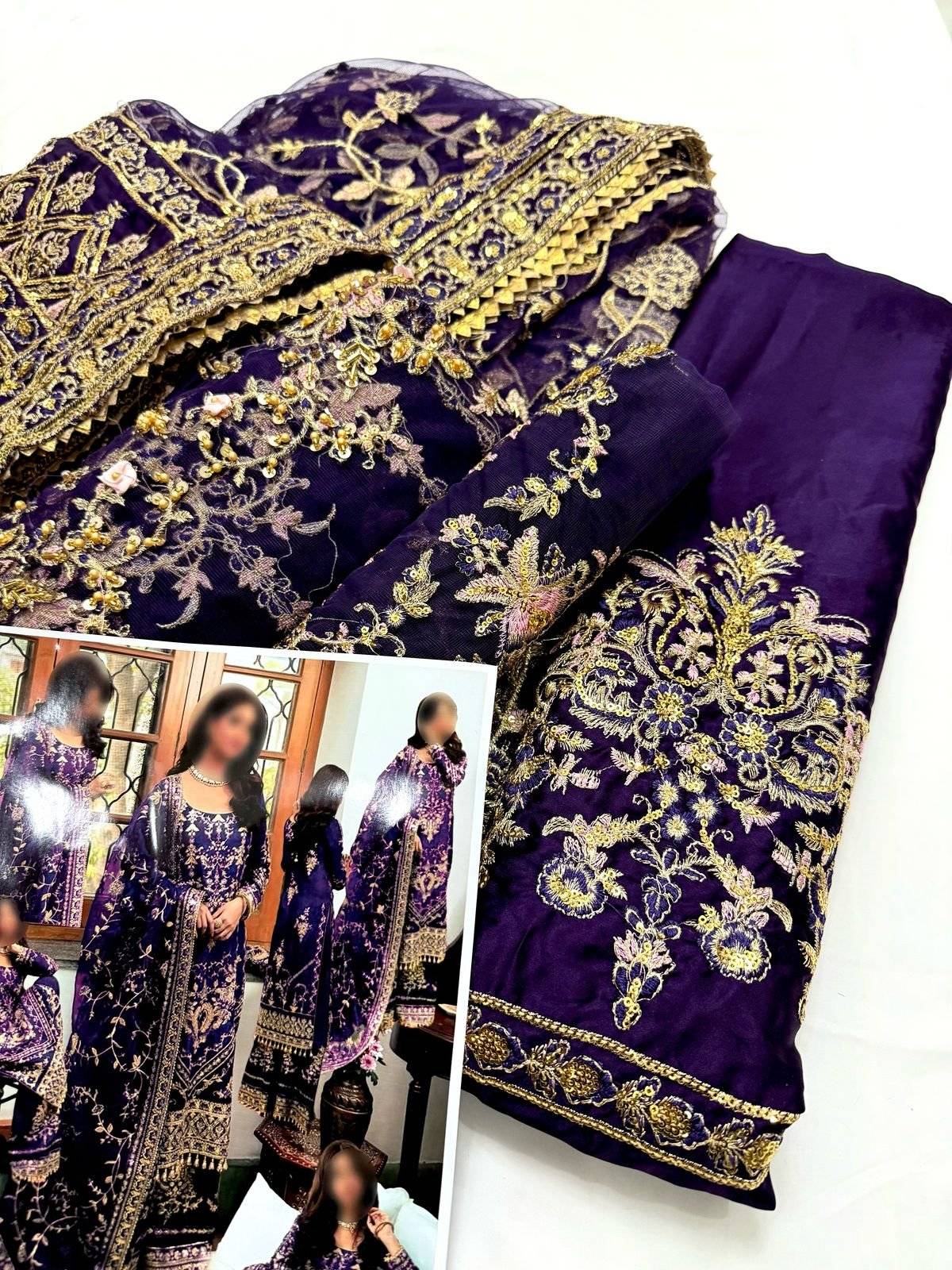 FAIZA SAQLAIN PURPLE TOP