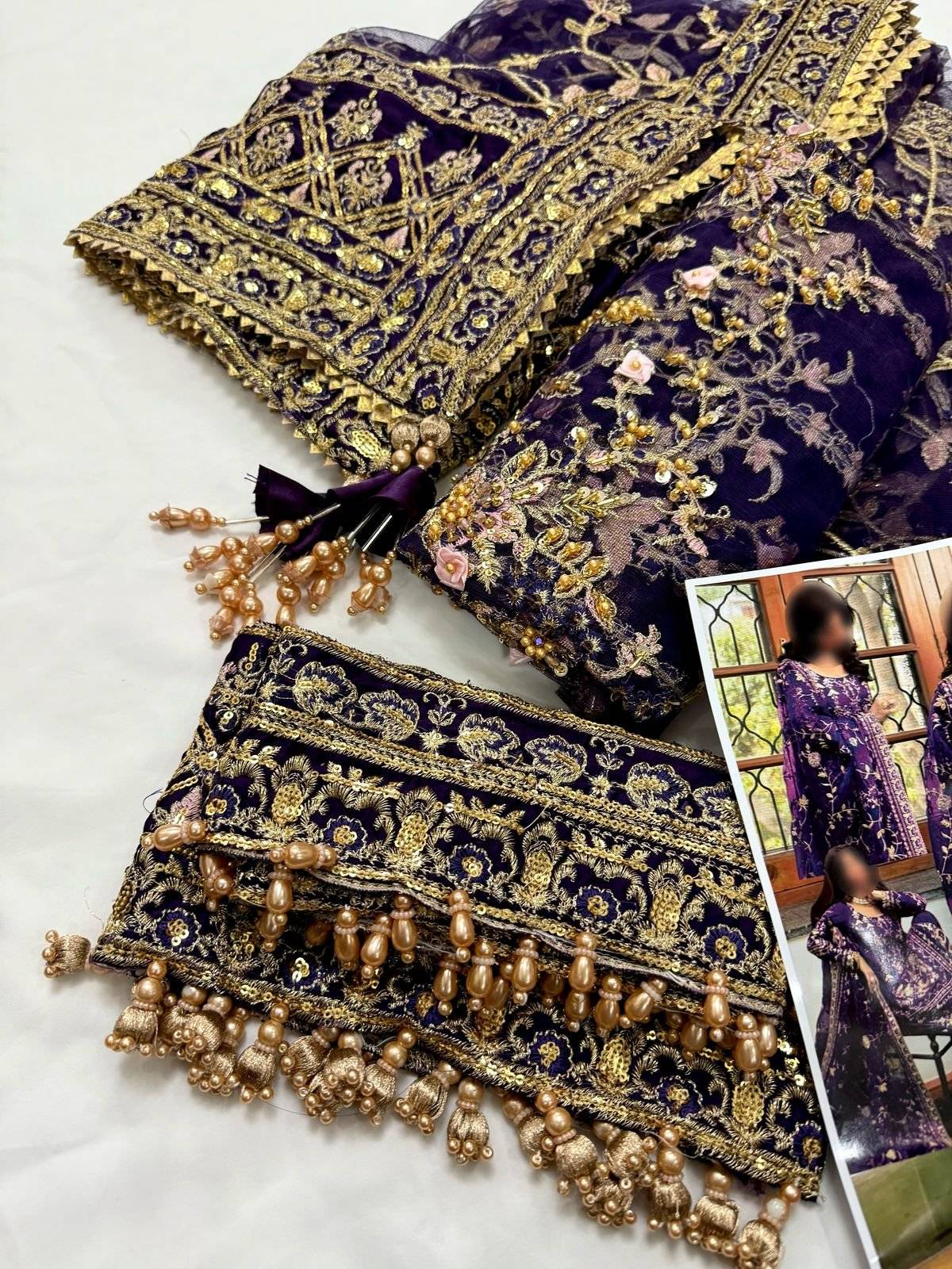 FAIZA SAQLAIN PURPLE TOP