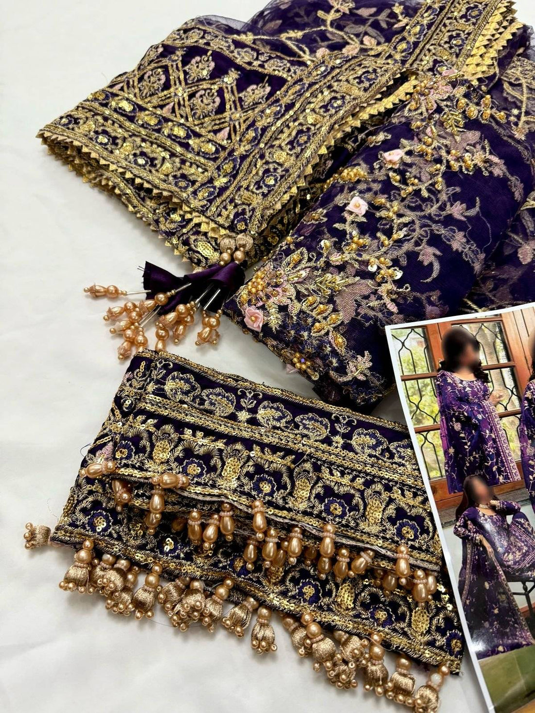 FAIZA SAQLAIN PURPLE TOP