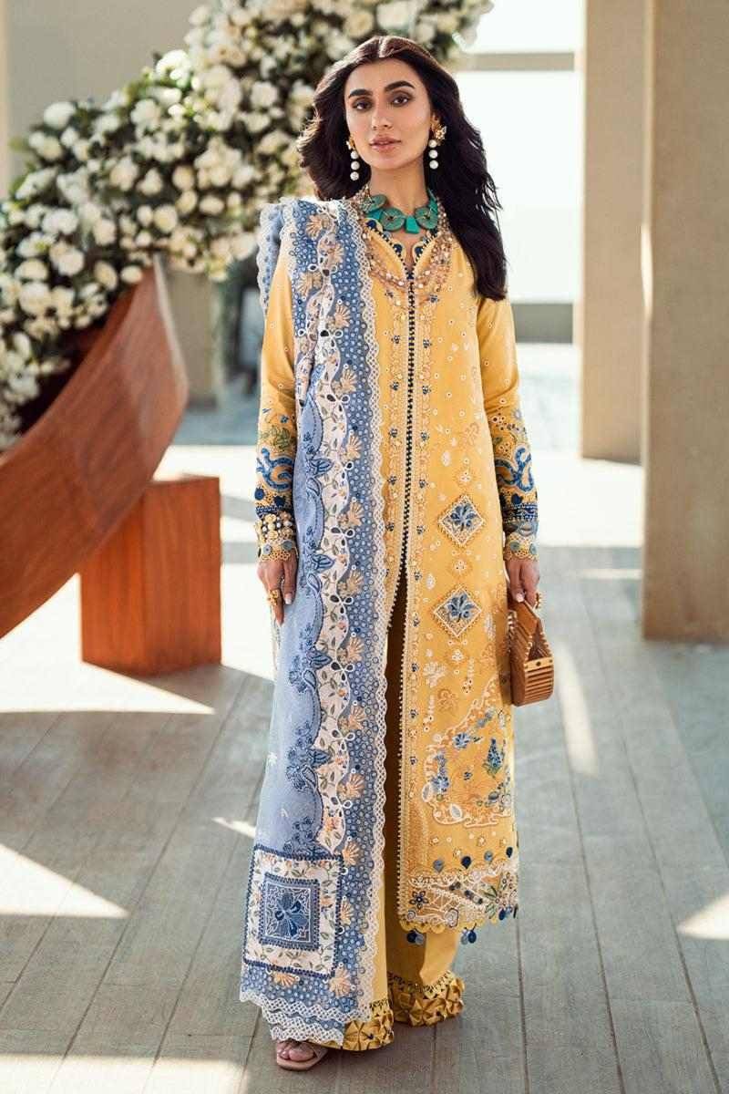 QALAMKAR LAWN 25 LEMONGRRY