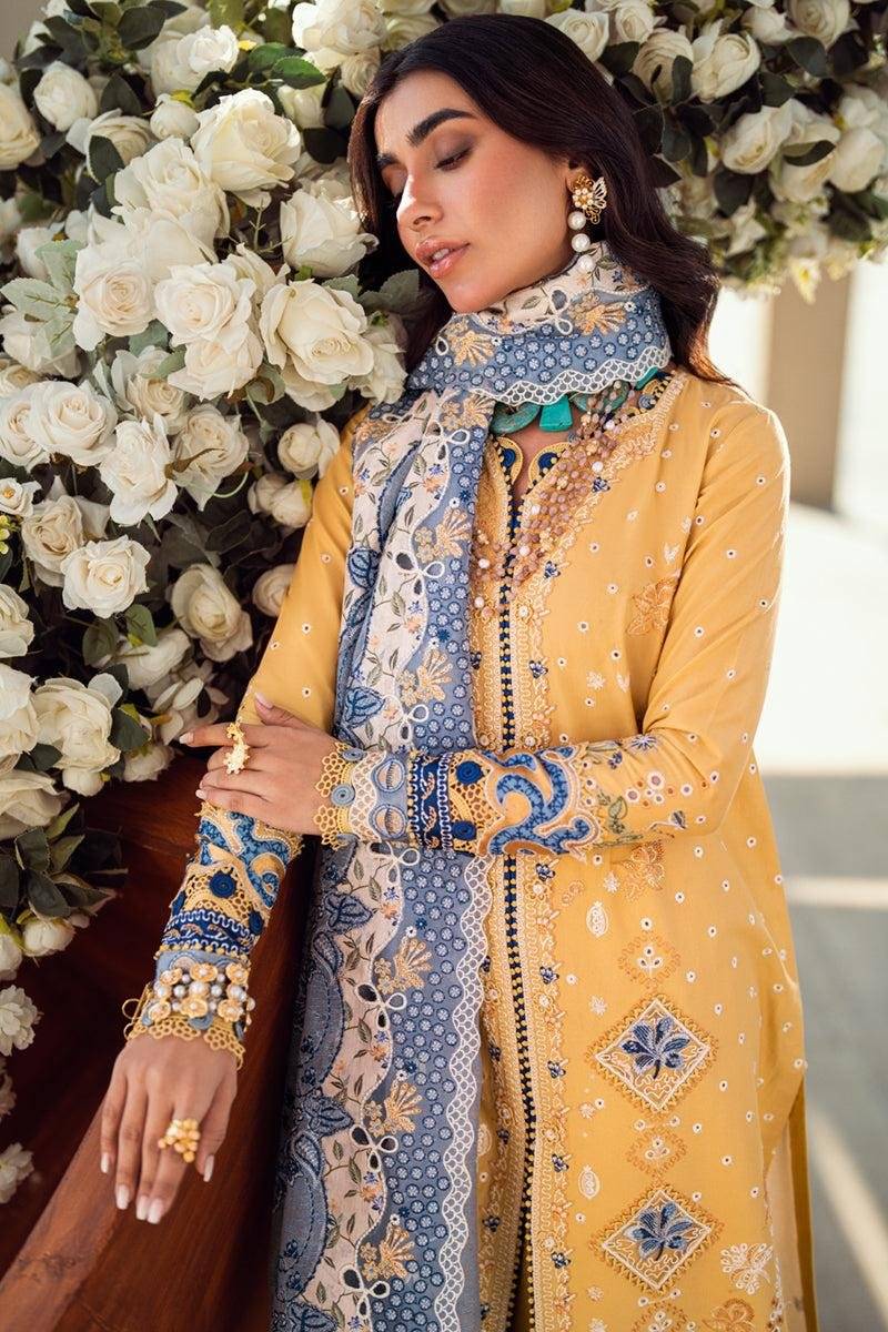 QALAMKAR LAWN 25 LEMONGRRY
