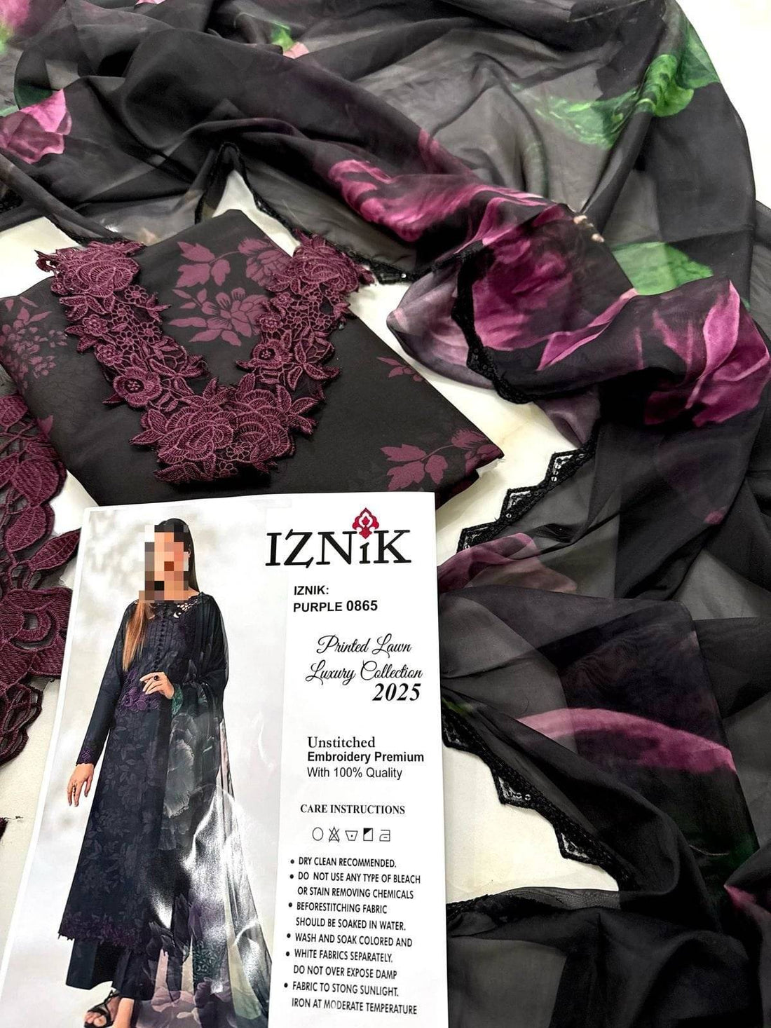 IZNIK CORD PURPLE SWISS LAWN