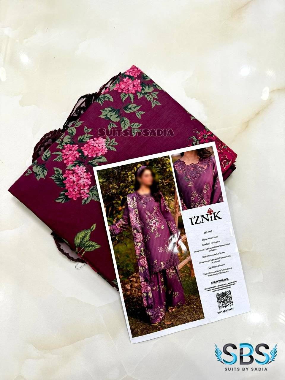 IZNIK LAWN - Plum Farshi