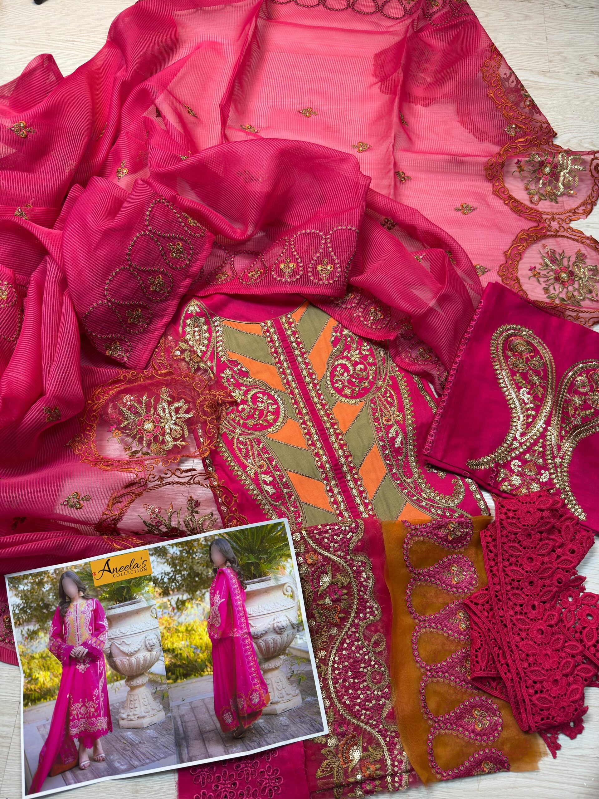 ANEELAS LAWN - LASER PINK