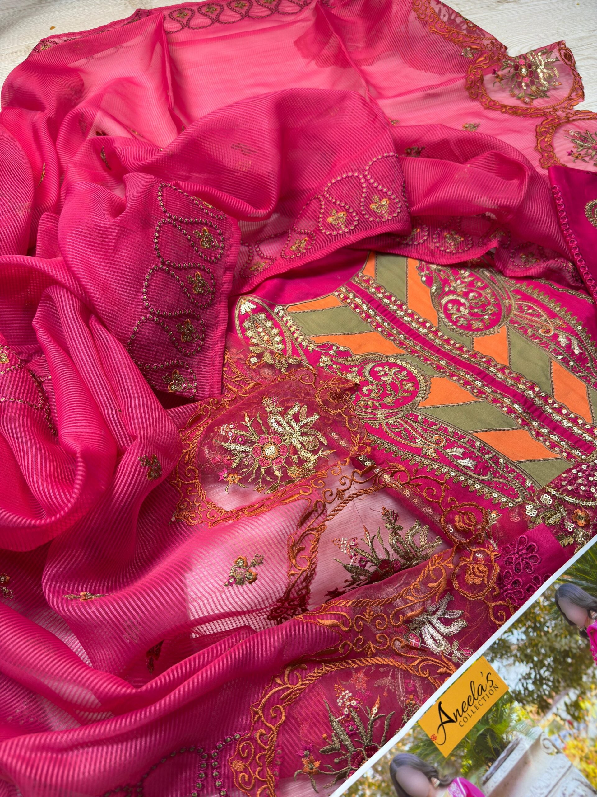 ANEELAS LAWN - LASER PINK