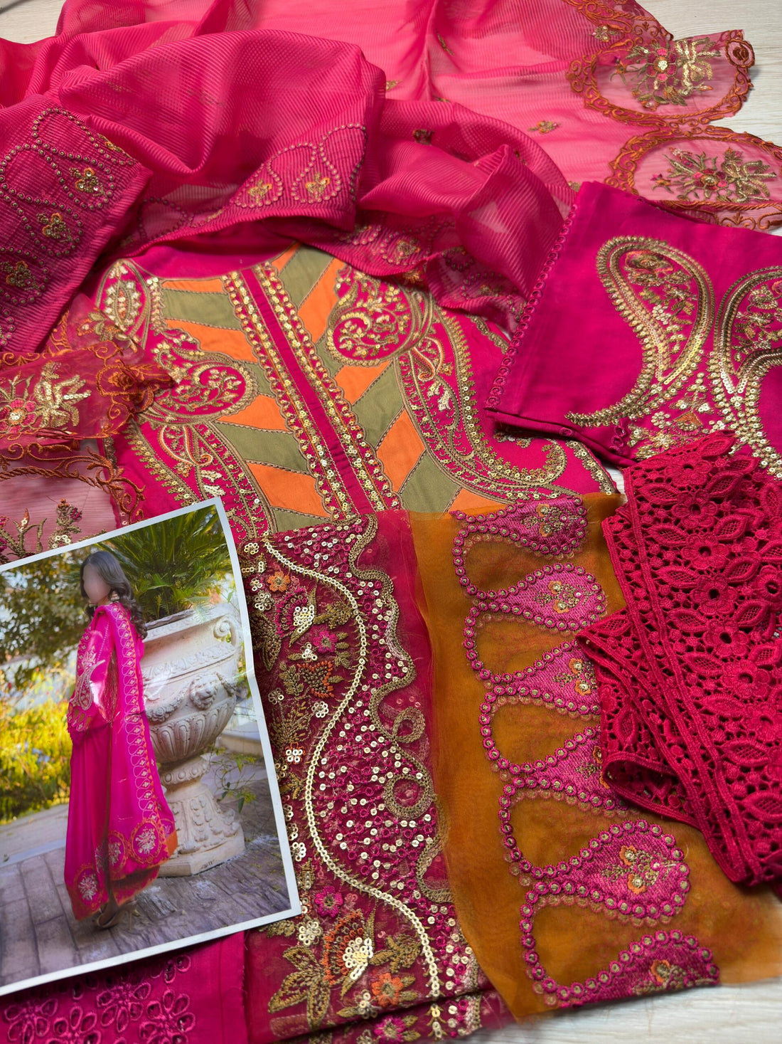 ANEELAS LAWN - LASER PINK