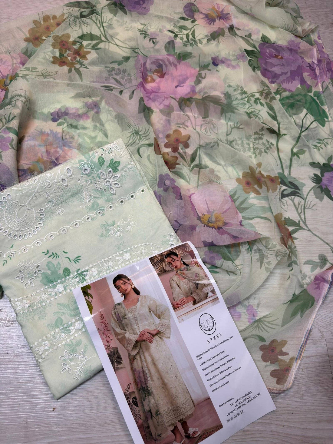 AYZEL LAWN - PASTEL GREEN A