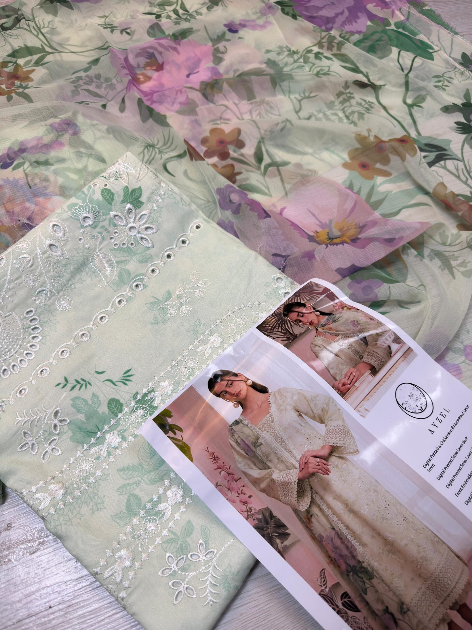 AYZEL LAWN - PASTEL GREEN A