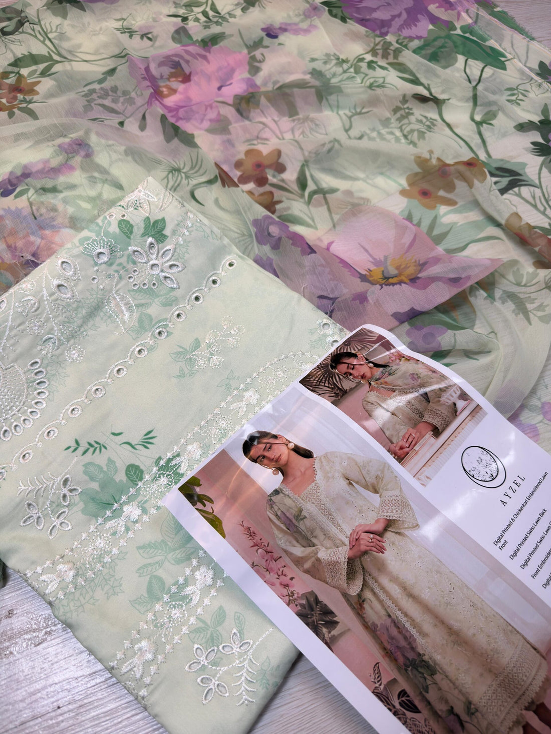 AYZEL LAWN - PASTEL GREEN A