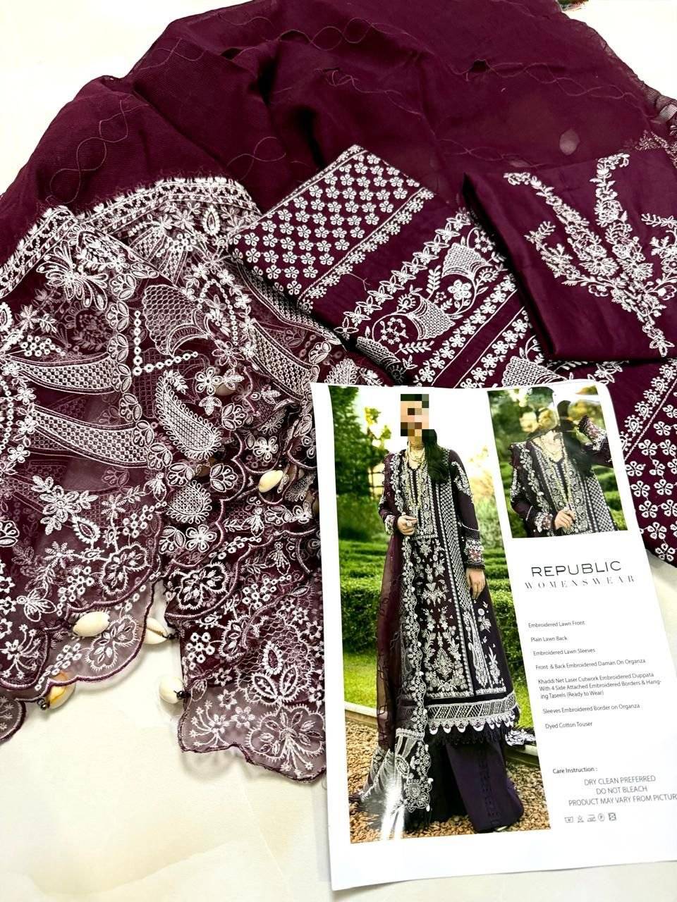 Republic womens wear - plum LAWN