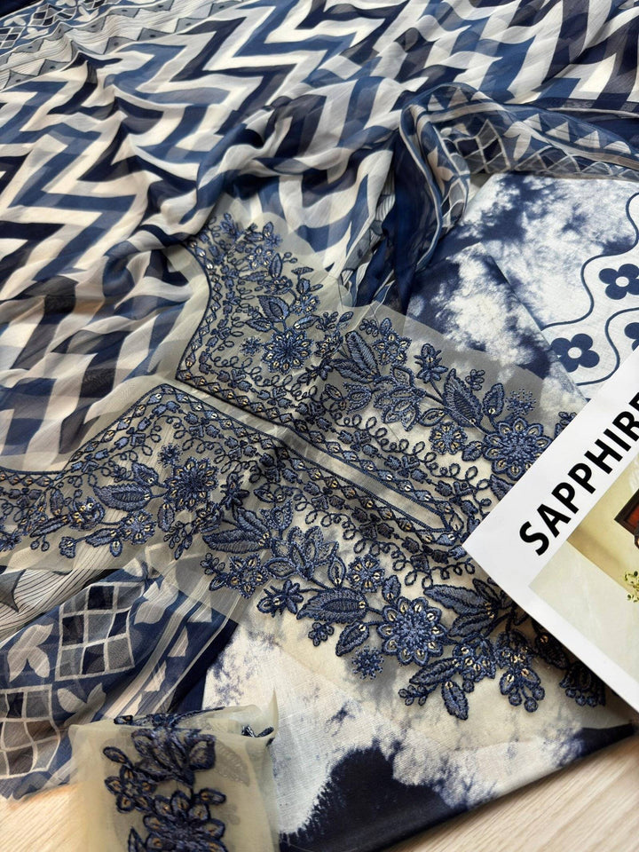 SAPPHIRE LAWN - Blues white