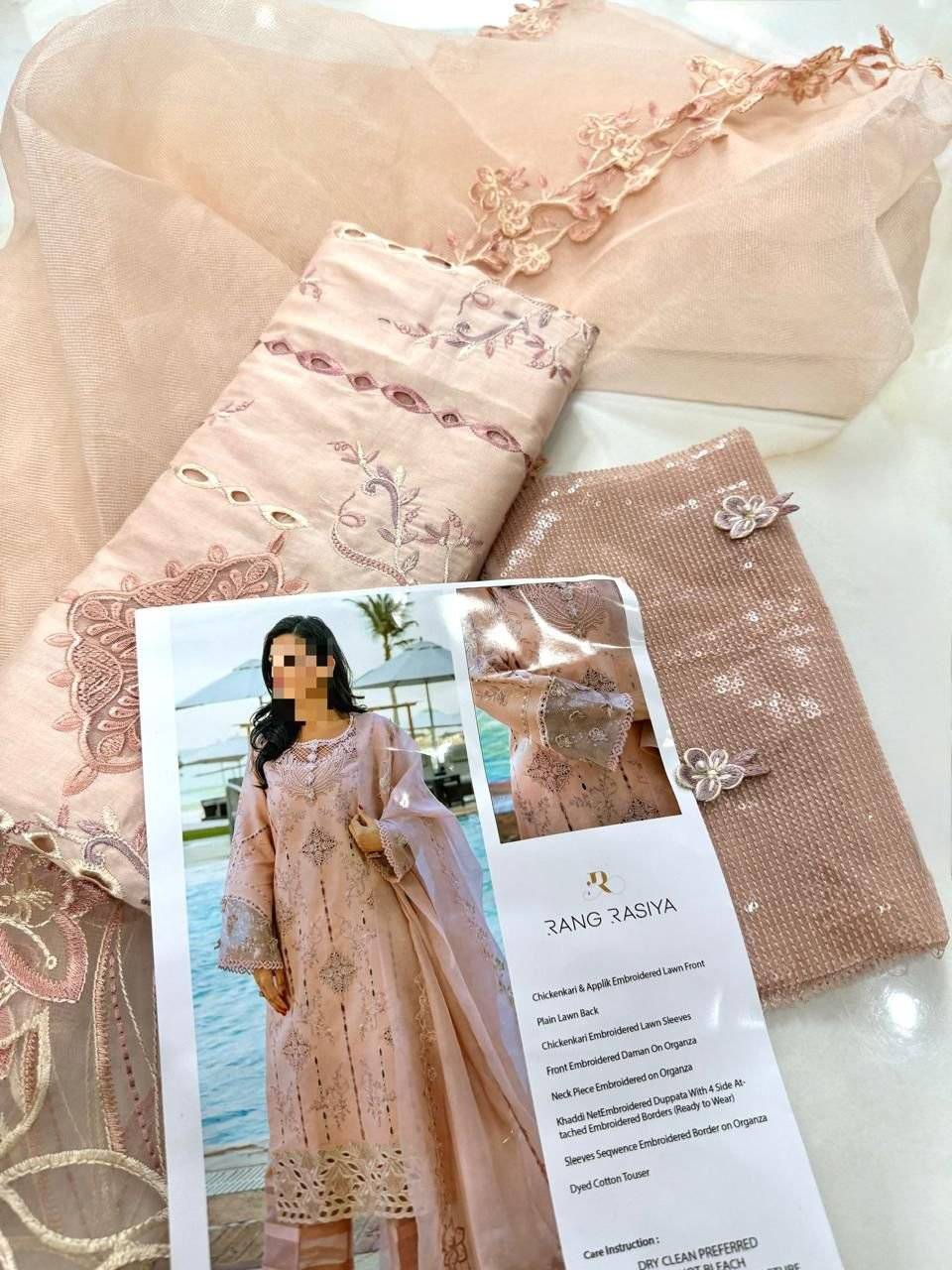RANGRASIA LAWN - Amani peach