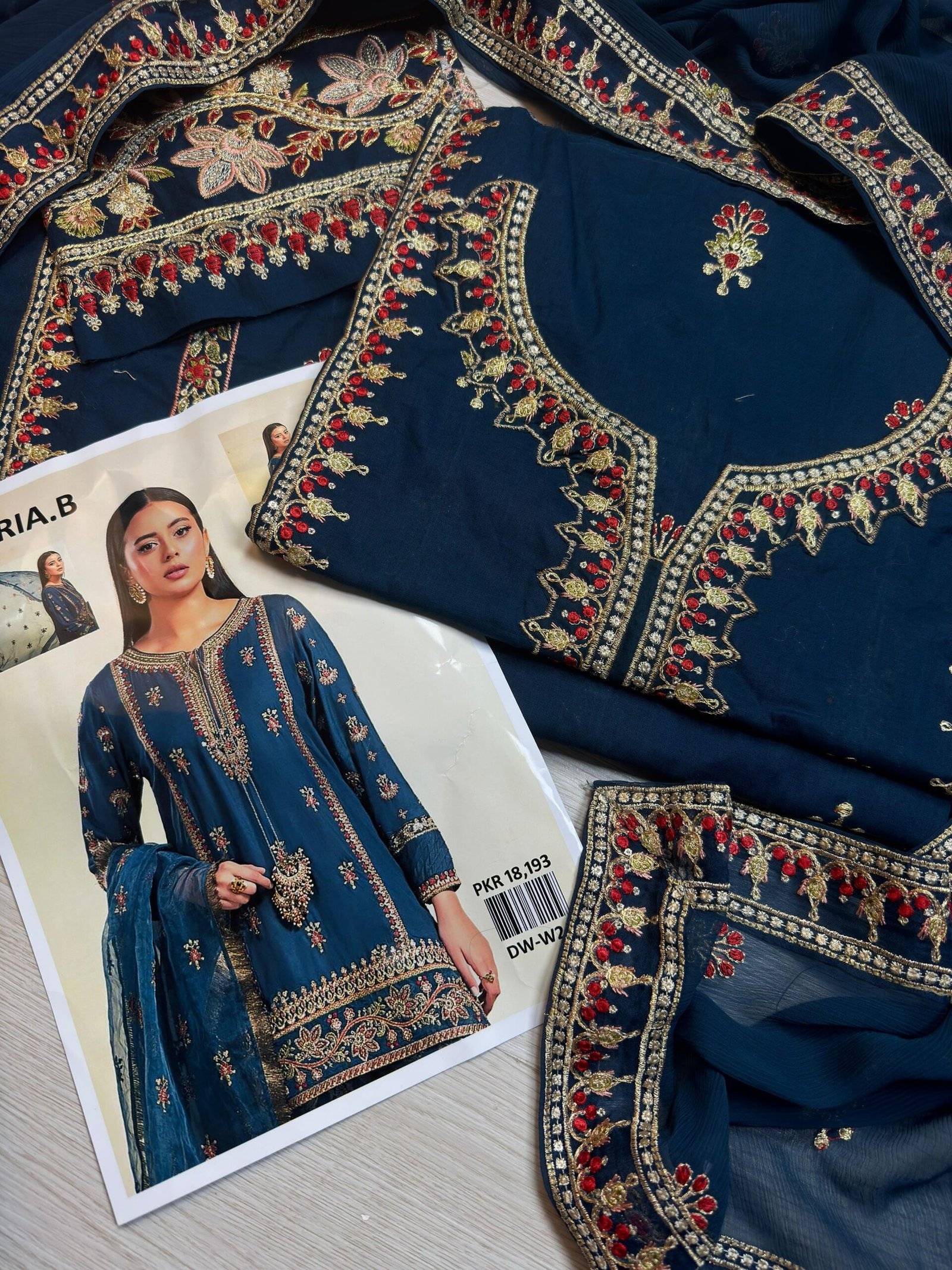 M.B (Dark blue) - LAWN 3 pc