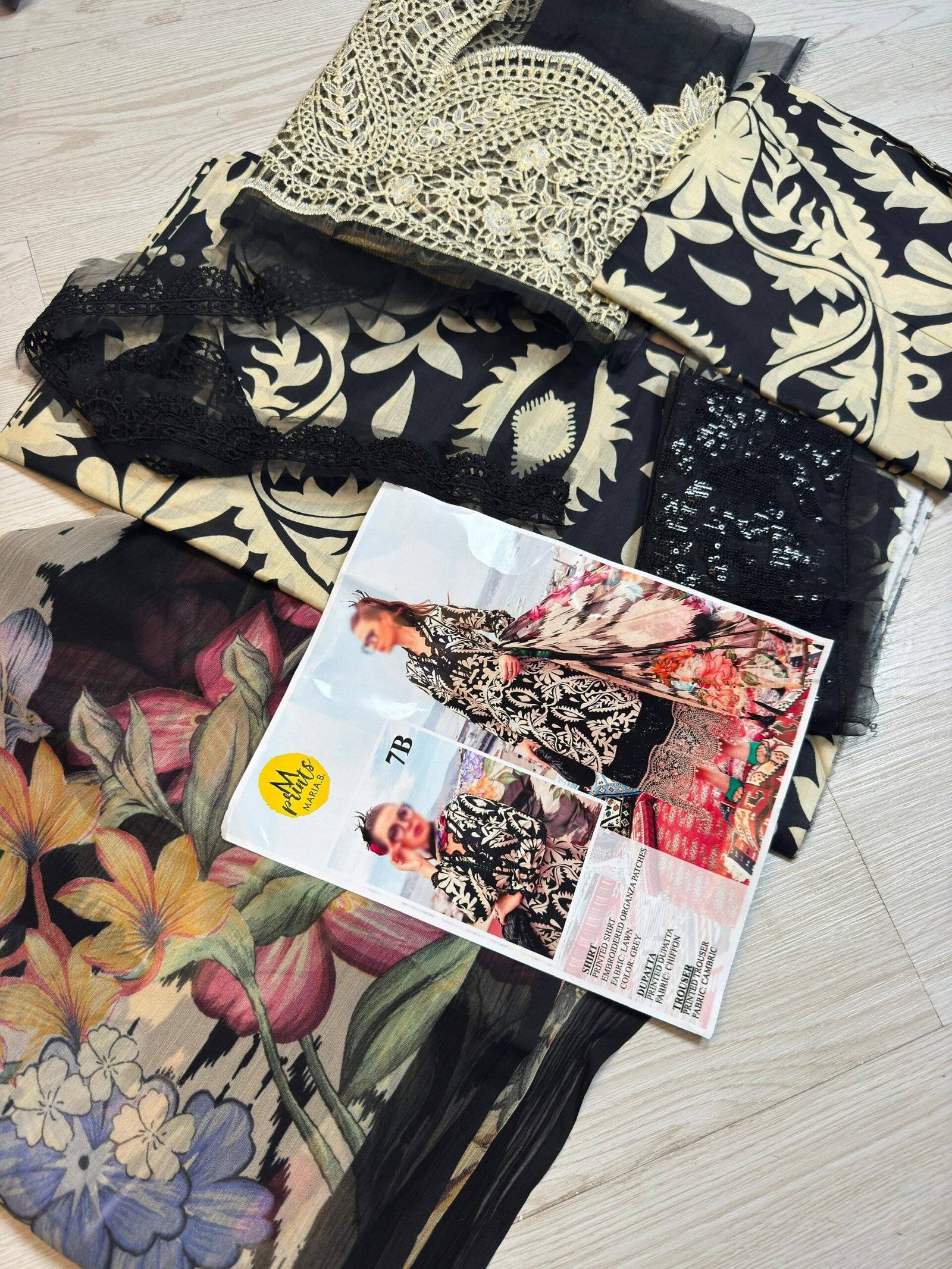 MPRINTS LAWN - 7B Black beige