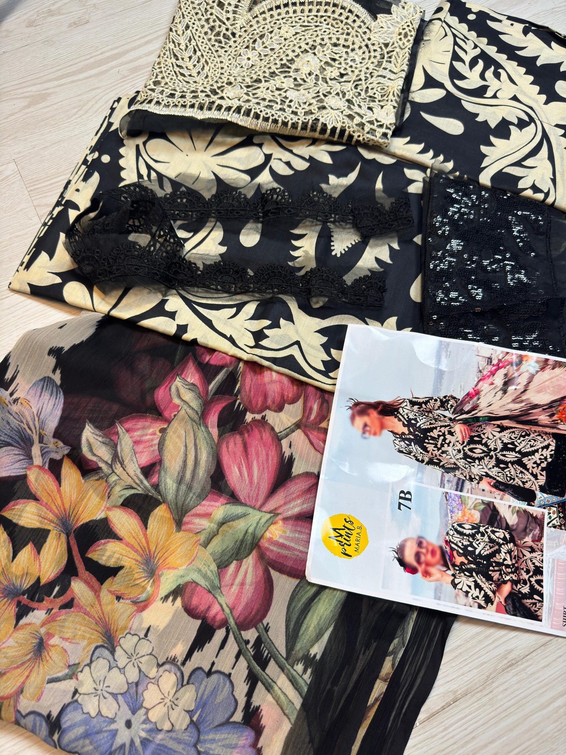 MPRINTS LAWN - 7B Black beige