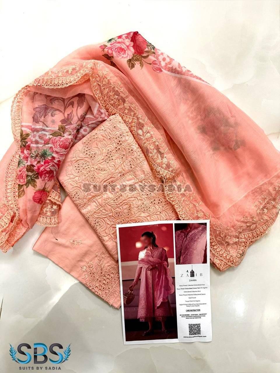 ZAIB LAWN - palm peach