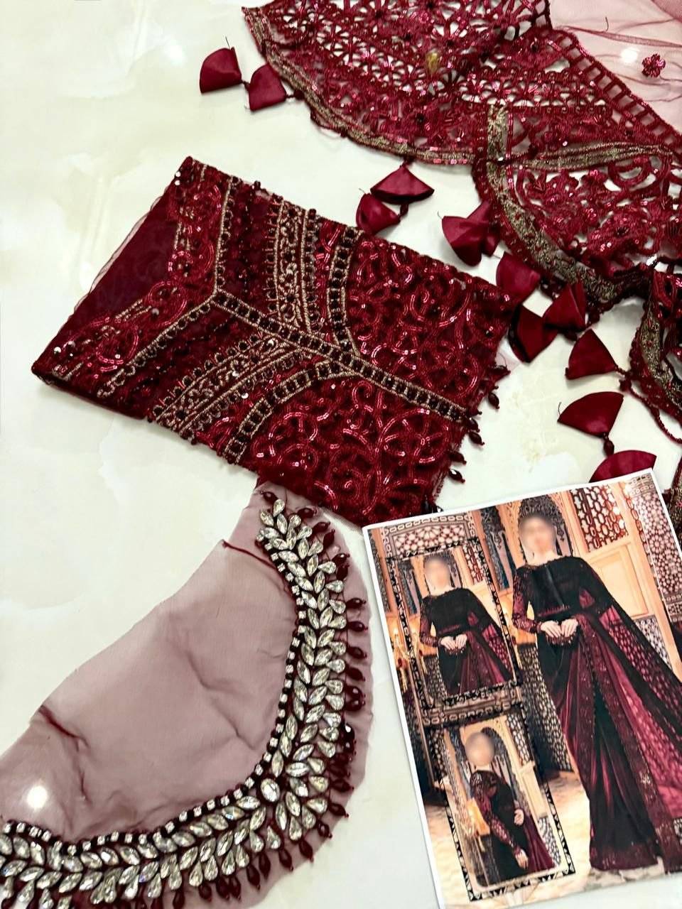 MB SAREE - Mehroon