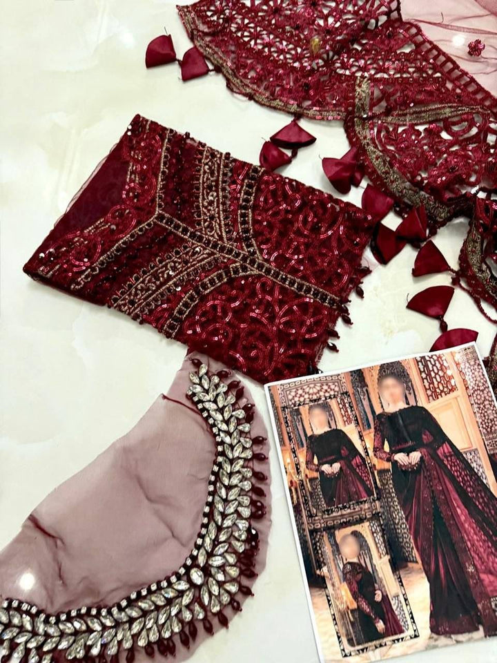 MB SAREE - Mehroon