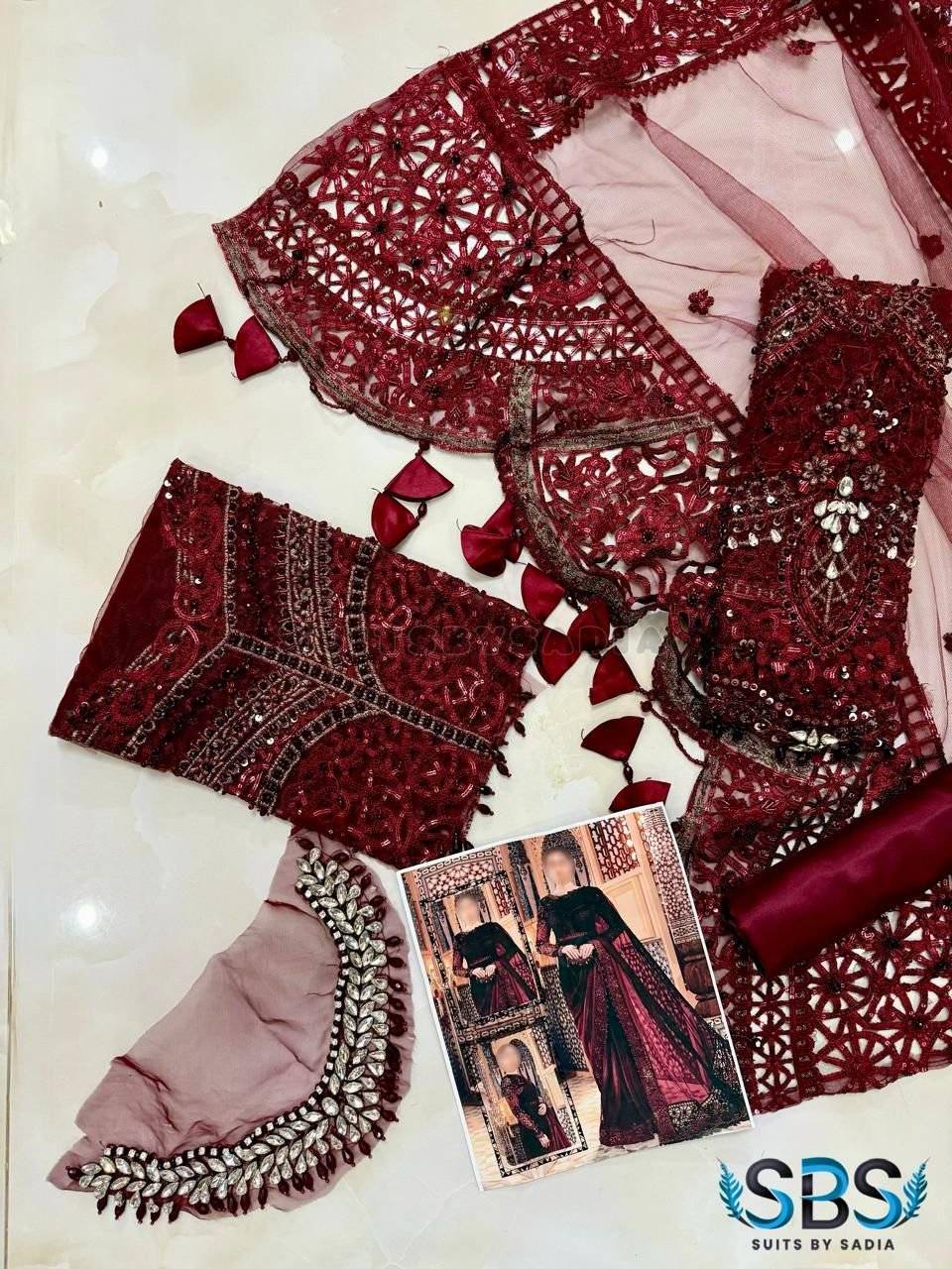 MB SAREE - Mehroon