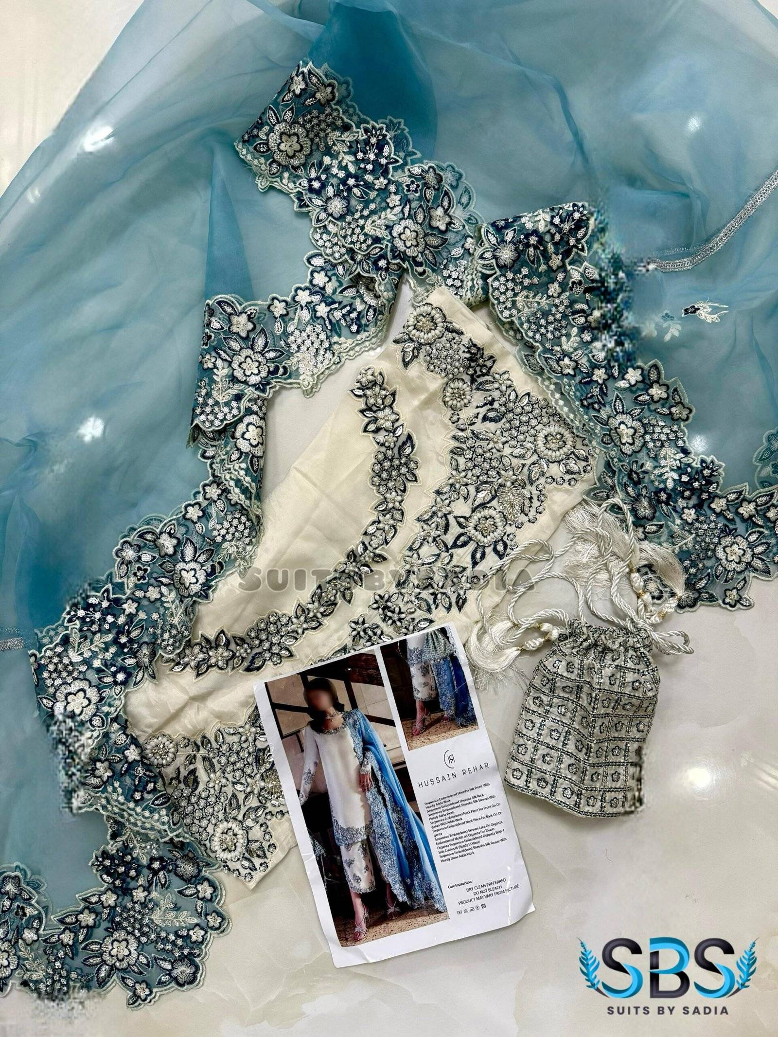 HUSSAIN REHAR - Ivory Pure Rawsilk