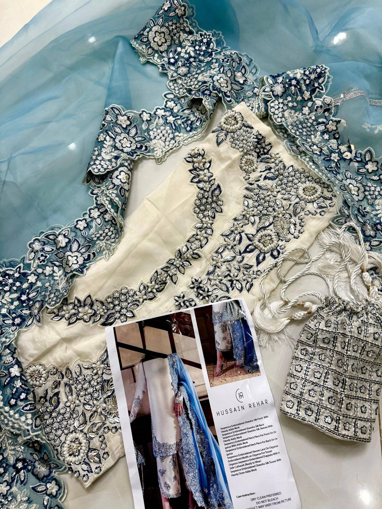 HUSSAIN REHAR - Ivory Pure Rawsilk