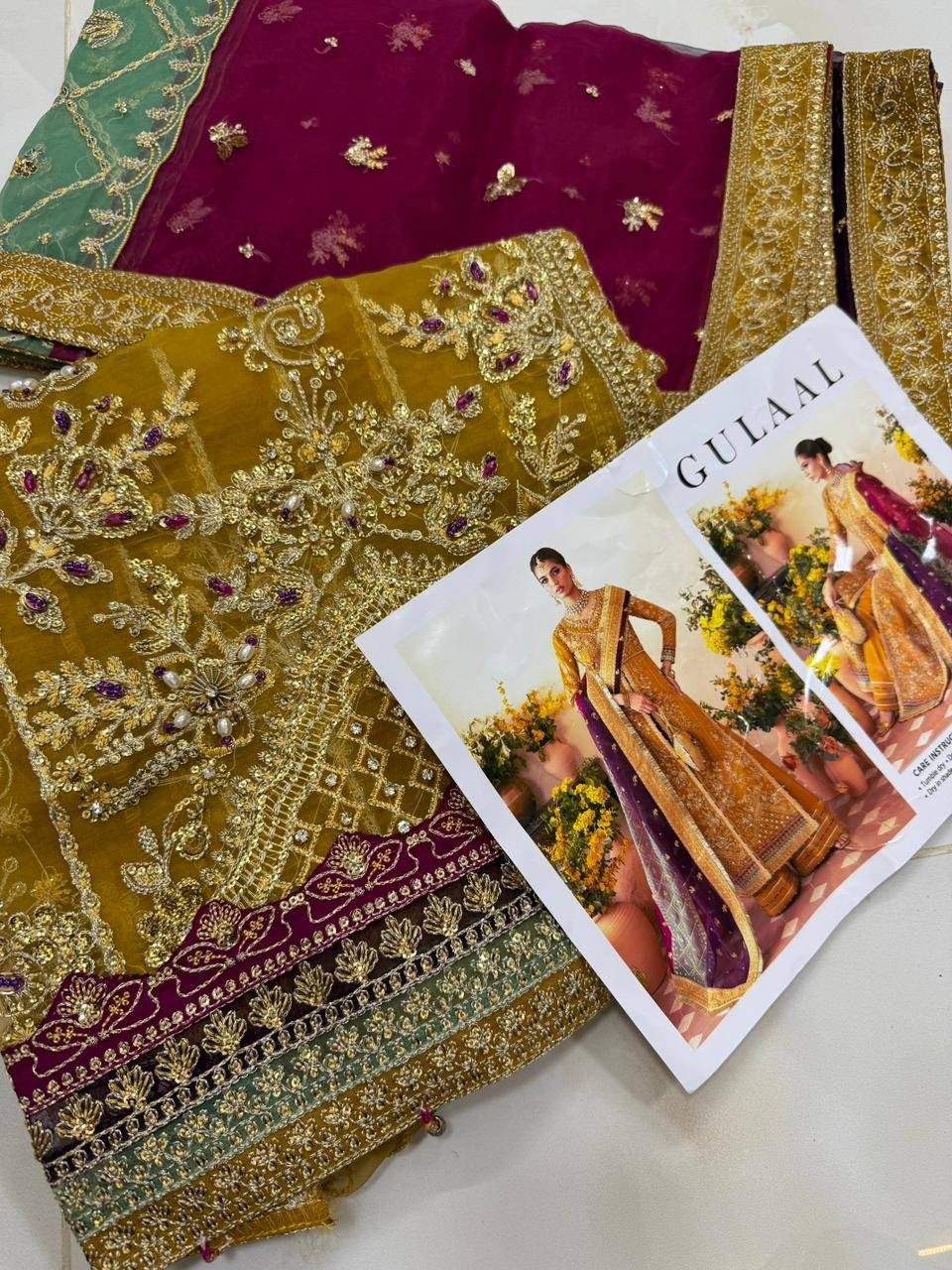 GULAAL NAYAARA ORGANZA EMBROIDERED