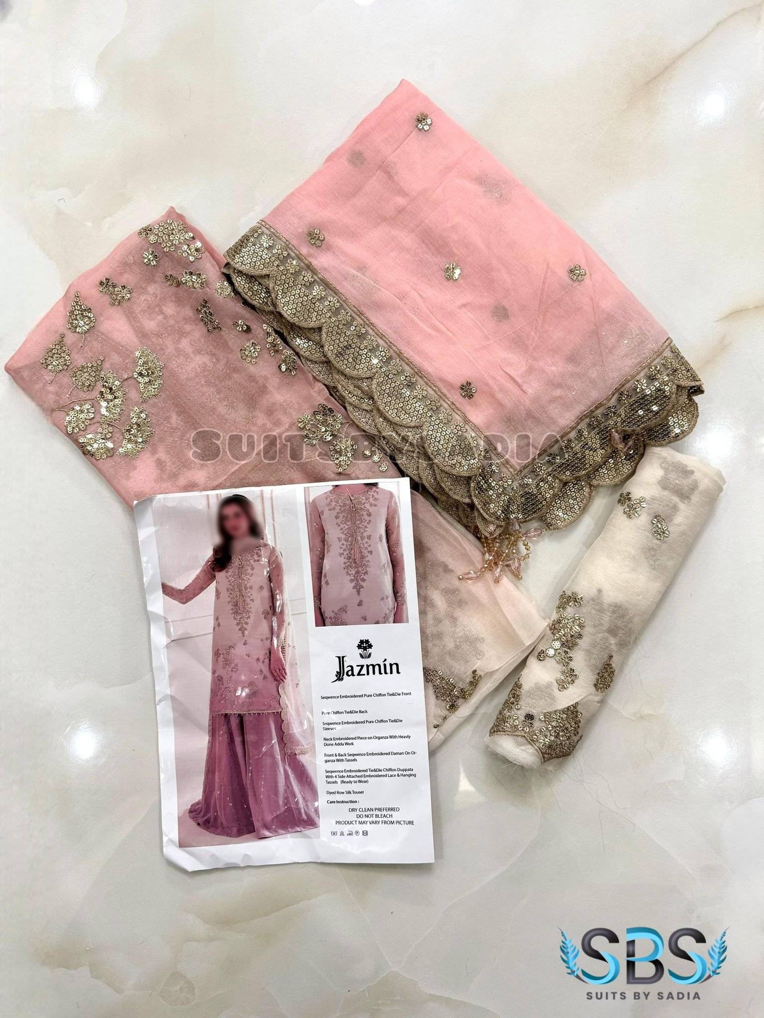 Jazmin - chiffon shaded pink