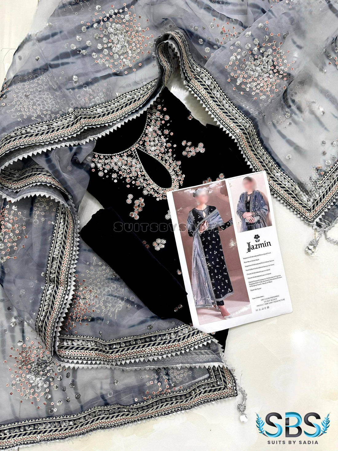 JAZMIN Velvet - Blue sew