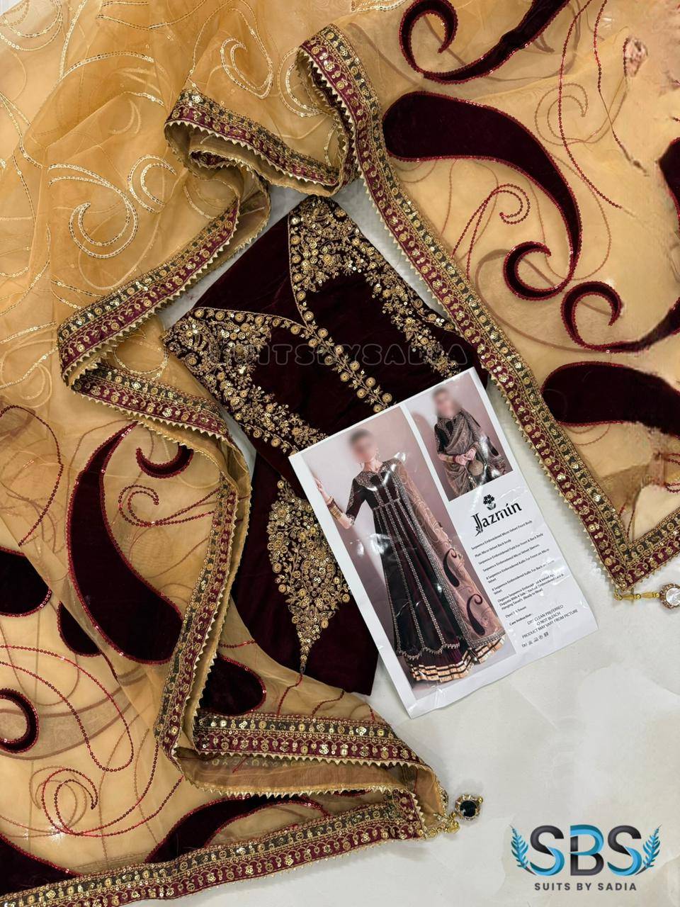 JAZMIN VELVET - Maroon Maxi D12