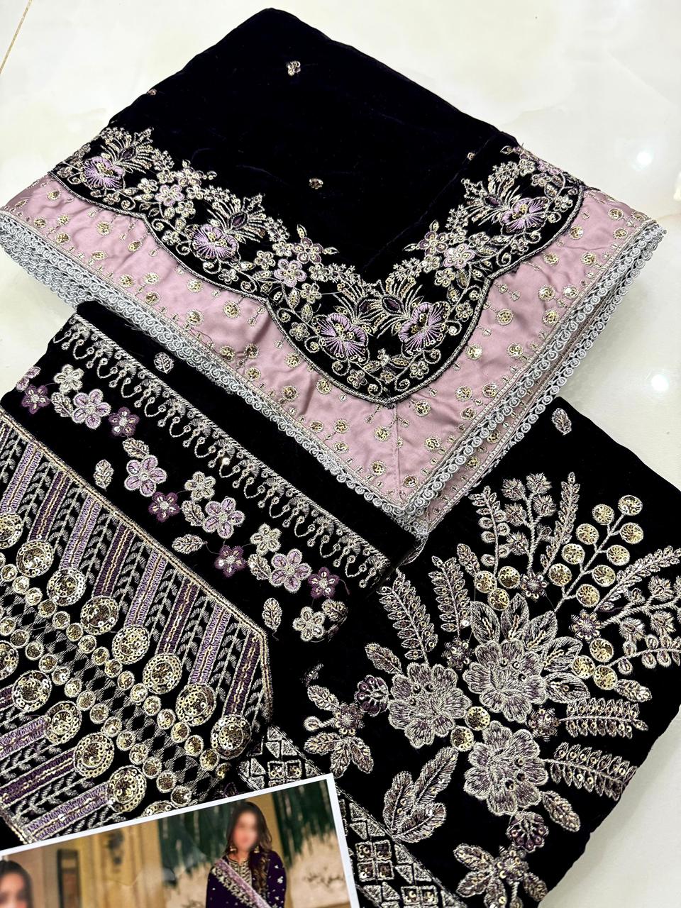ANEELA’s VELVET - Plum Shawl 02