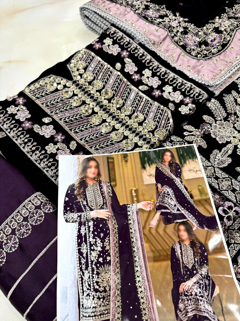 ANEELA’s VELVET - Plum Shawl 02