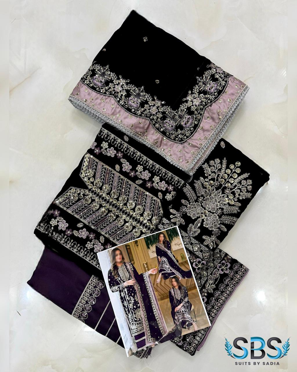 ANEELA’s VELVET - Plum Shawl 02