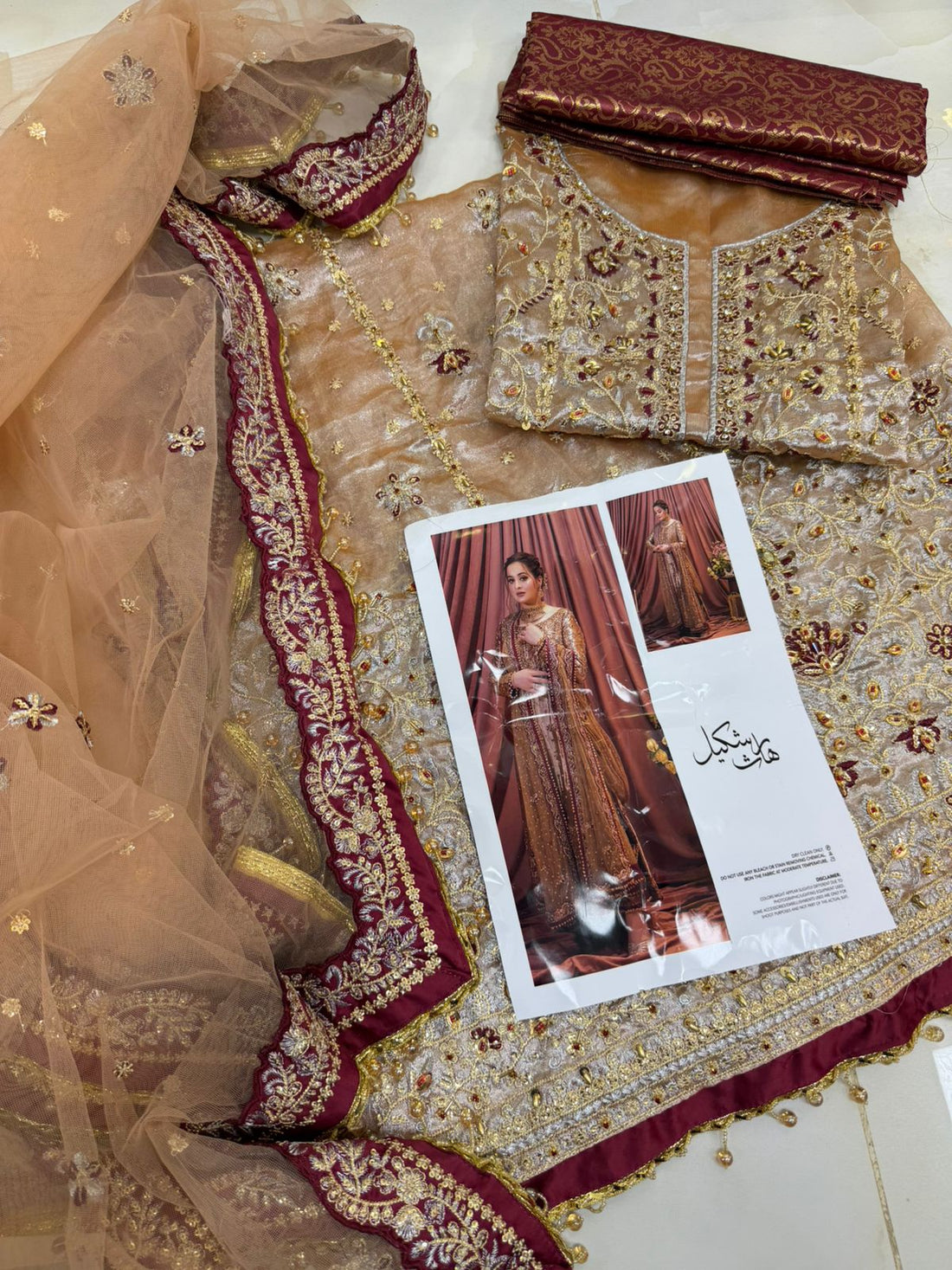 Haris Shakeel Mesuri Hand Embellished | Aiman khan