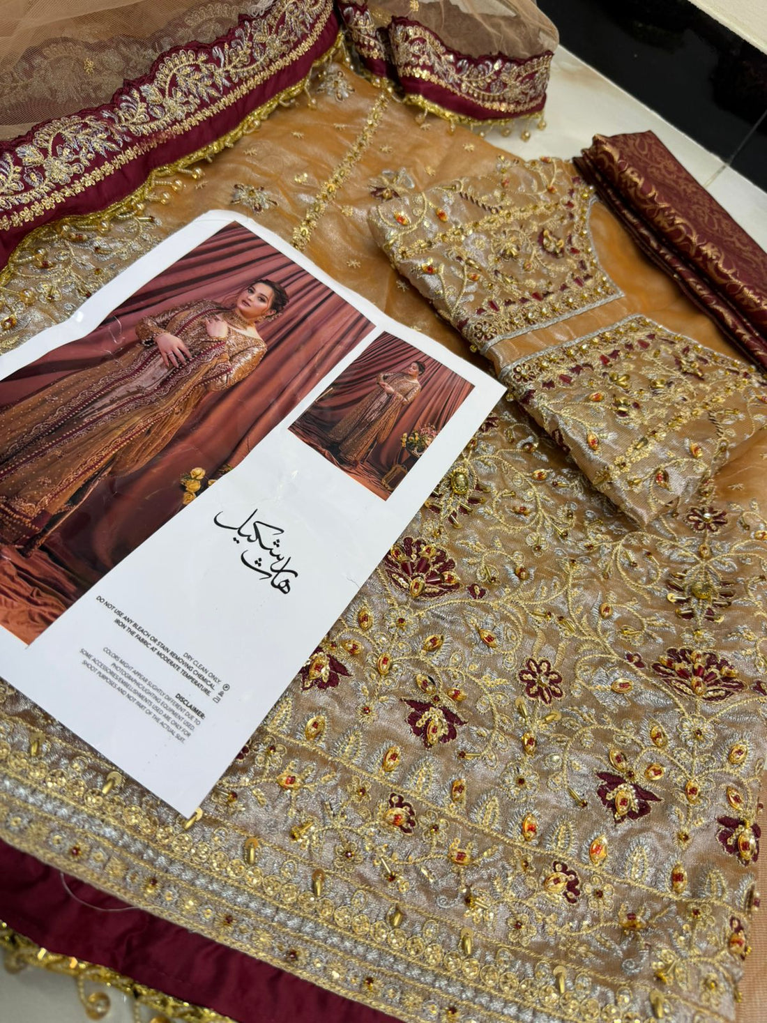 Haris Shakeel Mesuri Hand Embellished | Aiman khan