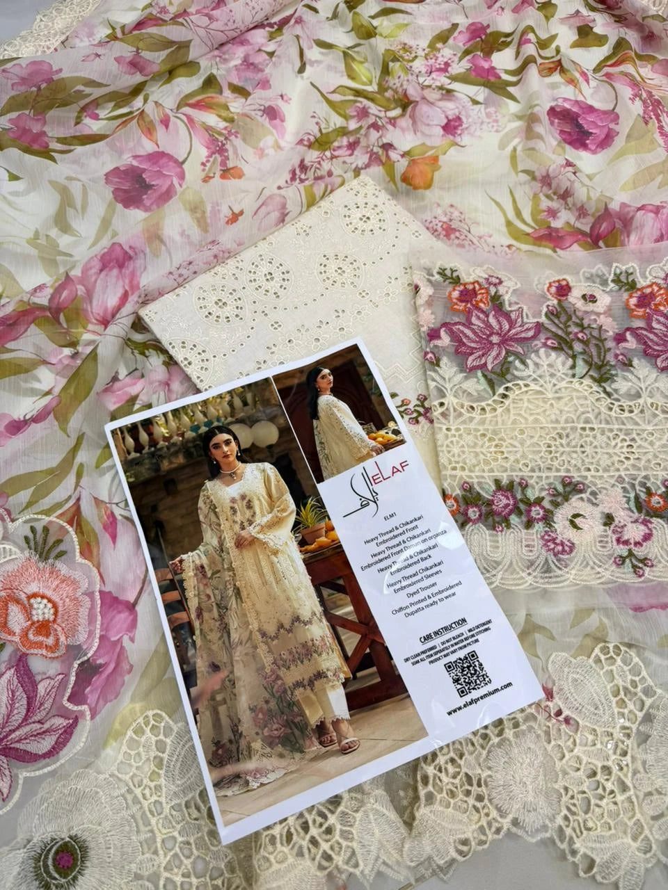 ELAF LAWN - ivory cream