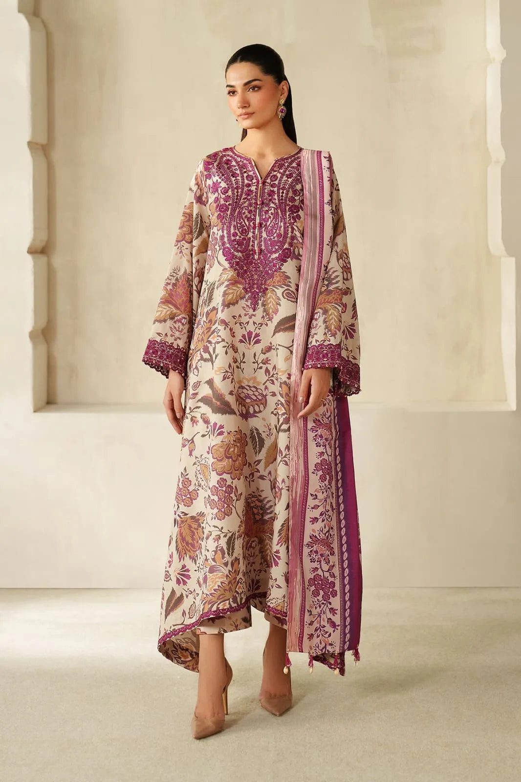 Baroque purple - Lawn dupatta