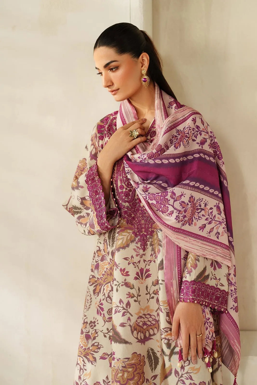 Baroque purple - Lawn dupatta
