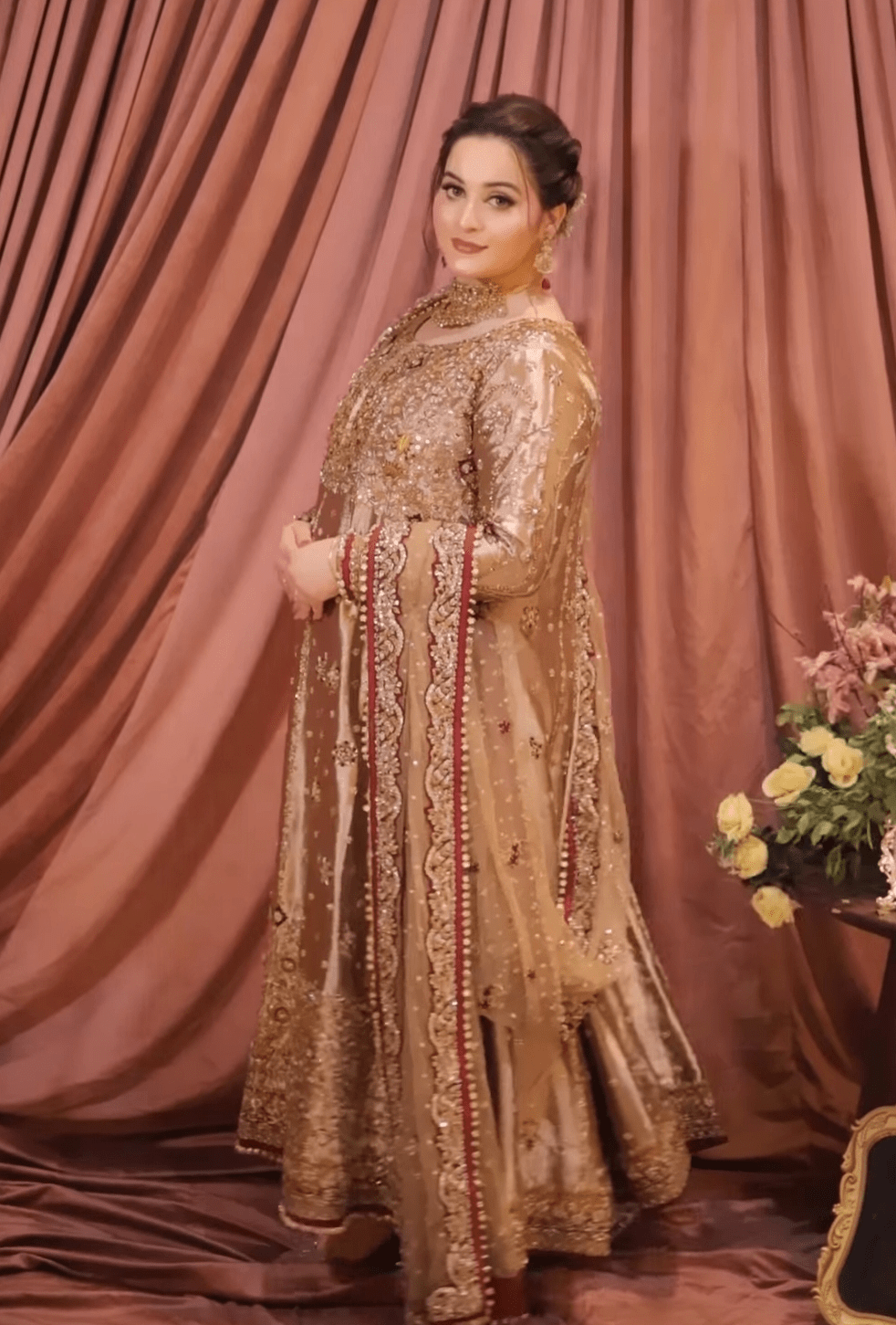 Haris Shakeel Mesuri Hand Embellished | Aiman khan