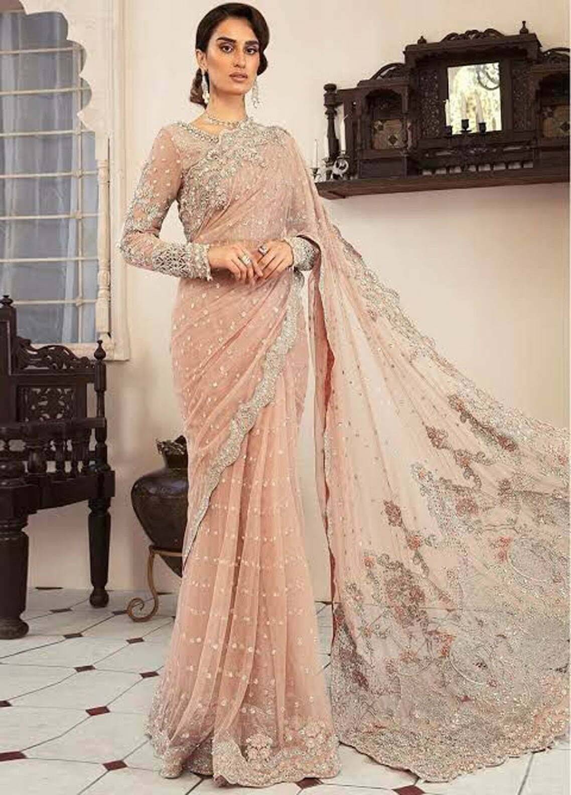 M.B SAREE (Peach)