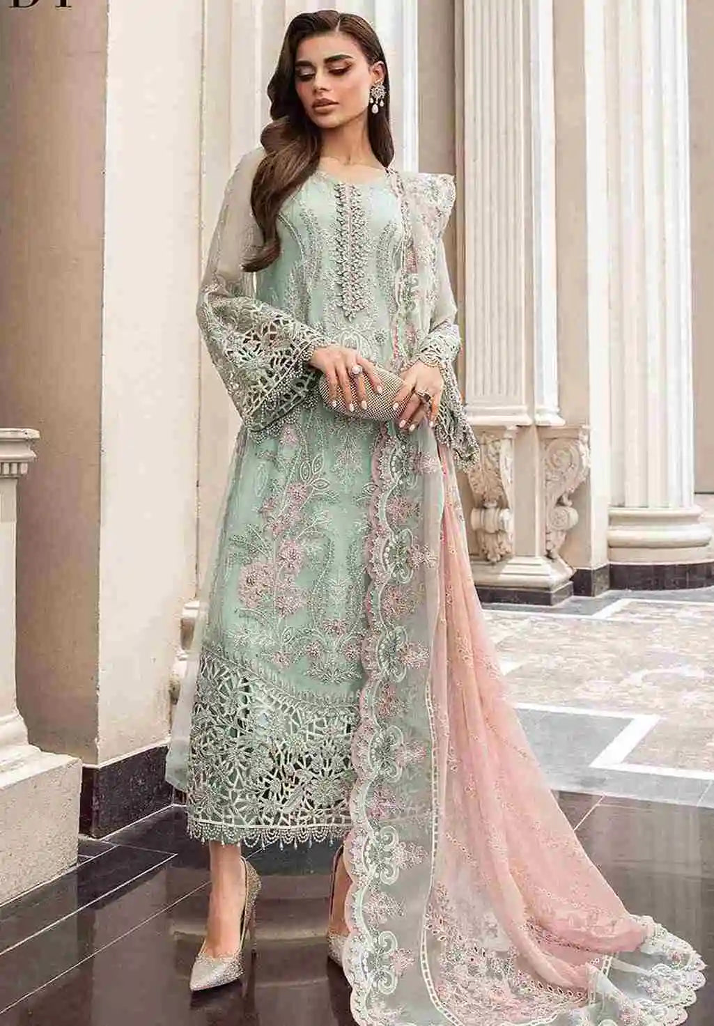 M.B chiffon Mint Green
