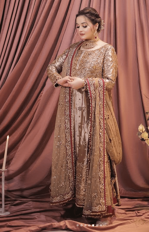 Haris Shakeel Mesuri Hand Embellished | Aiman khan
